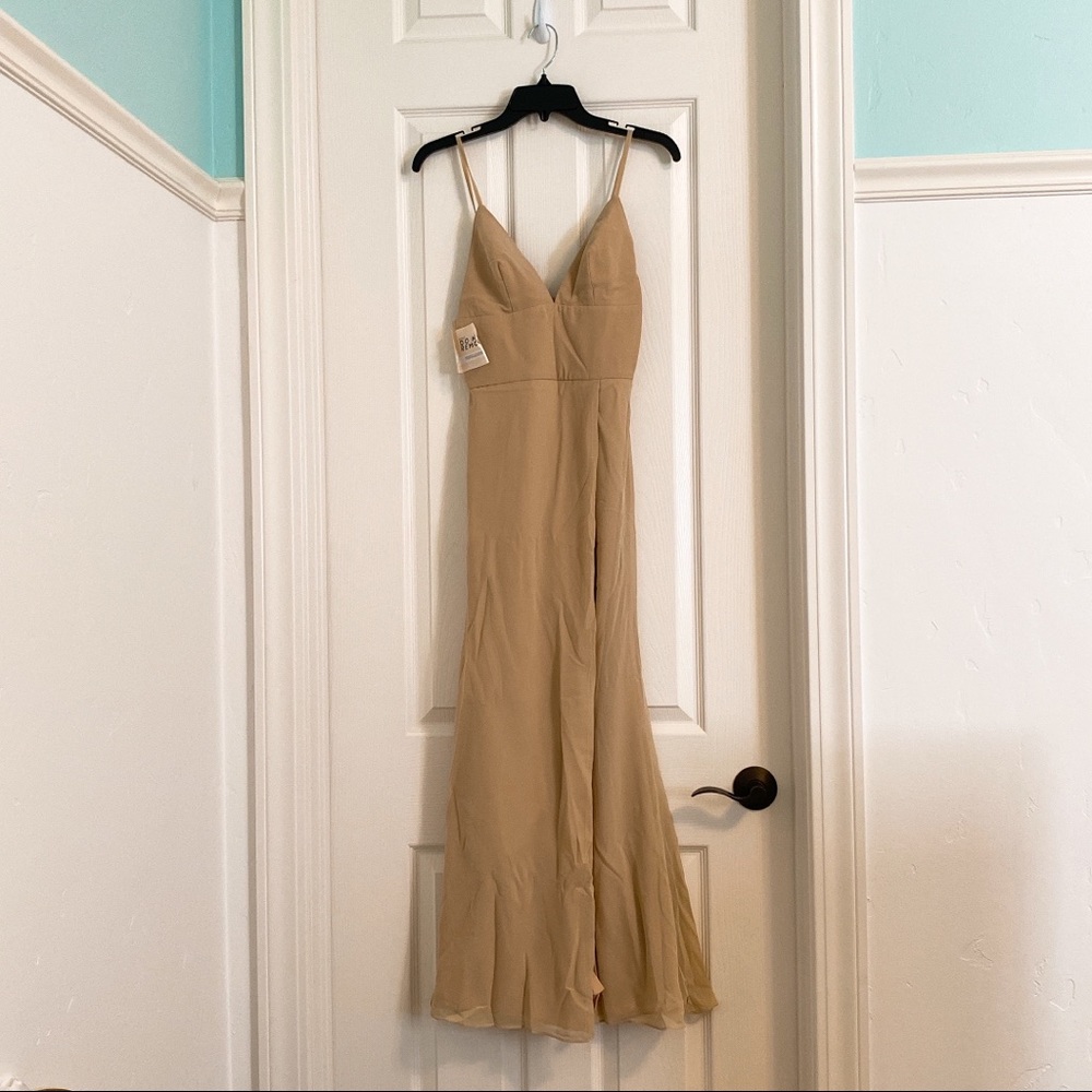 NWT Fame and Partners Nude Beige Dress